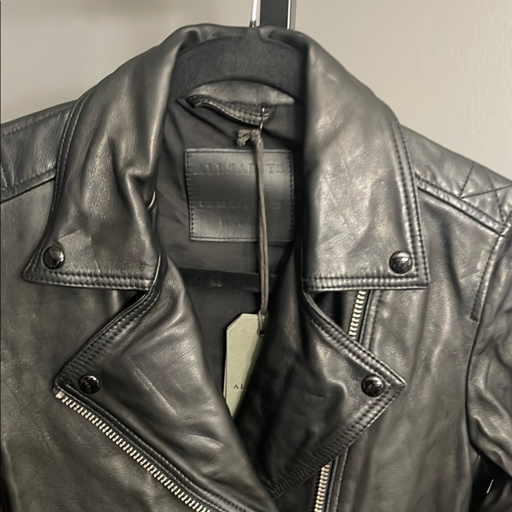 NWT, ALLSAINTS Black Leather Jacket - Picture 4 of 9